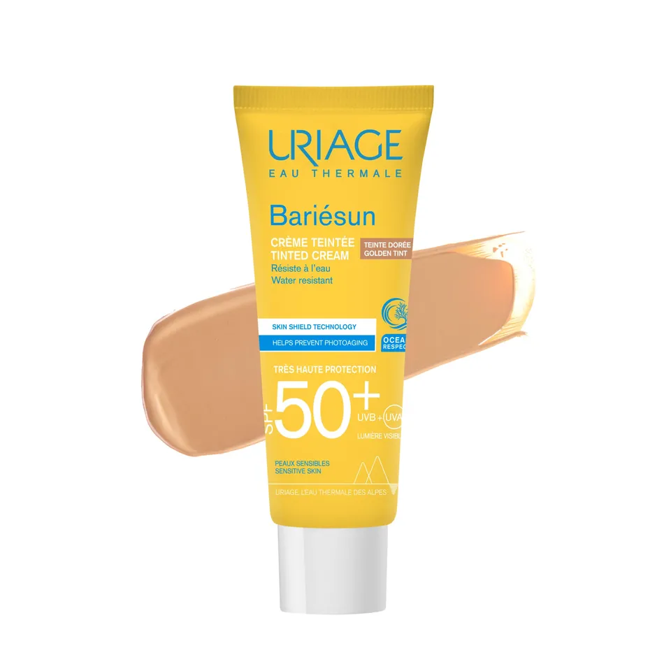 uriage-bari-sun-cr-me-solaire-visage-teint-e-spf50-teinte-dor-e-50-ml-fini-natur image 1