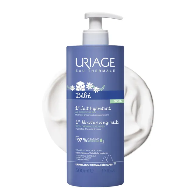 uriage-b-b-1er-lait-hydratant-500-ml-mulsion-b-b-au-beurre-de-karit-et-edelweiss image 1
