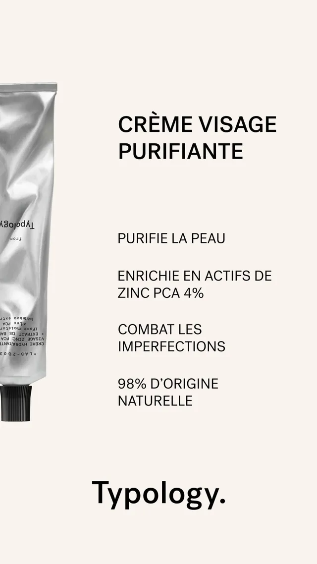 typology-cr-me-visage-purifiante-zinc-pca-4-extrait-de-bambou image 1