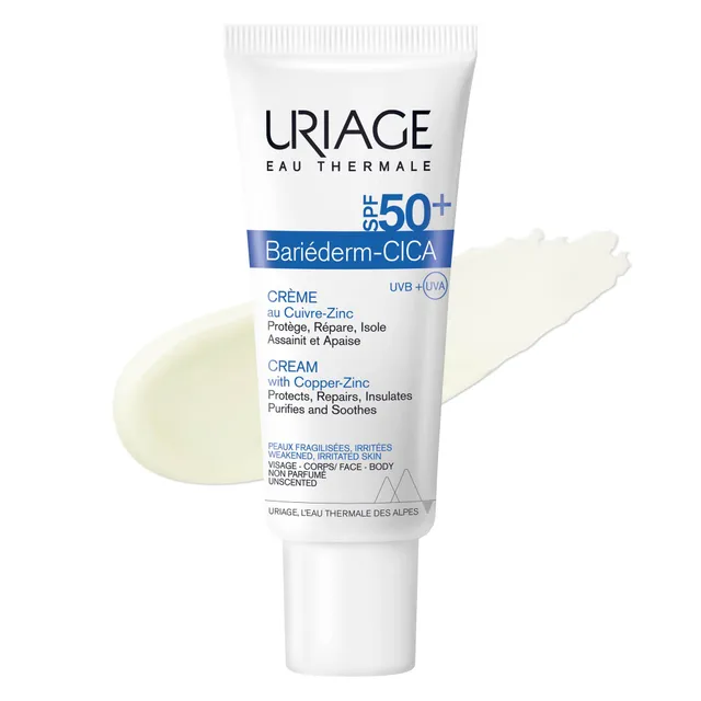 uriage-bari-derm-cica-cr-me-spf50-cuivre-zinc-cr-me-r-paratrice-protectrice-cica image 1