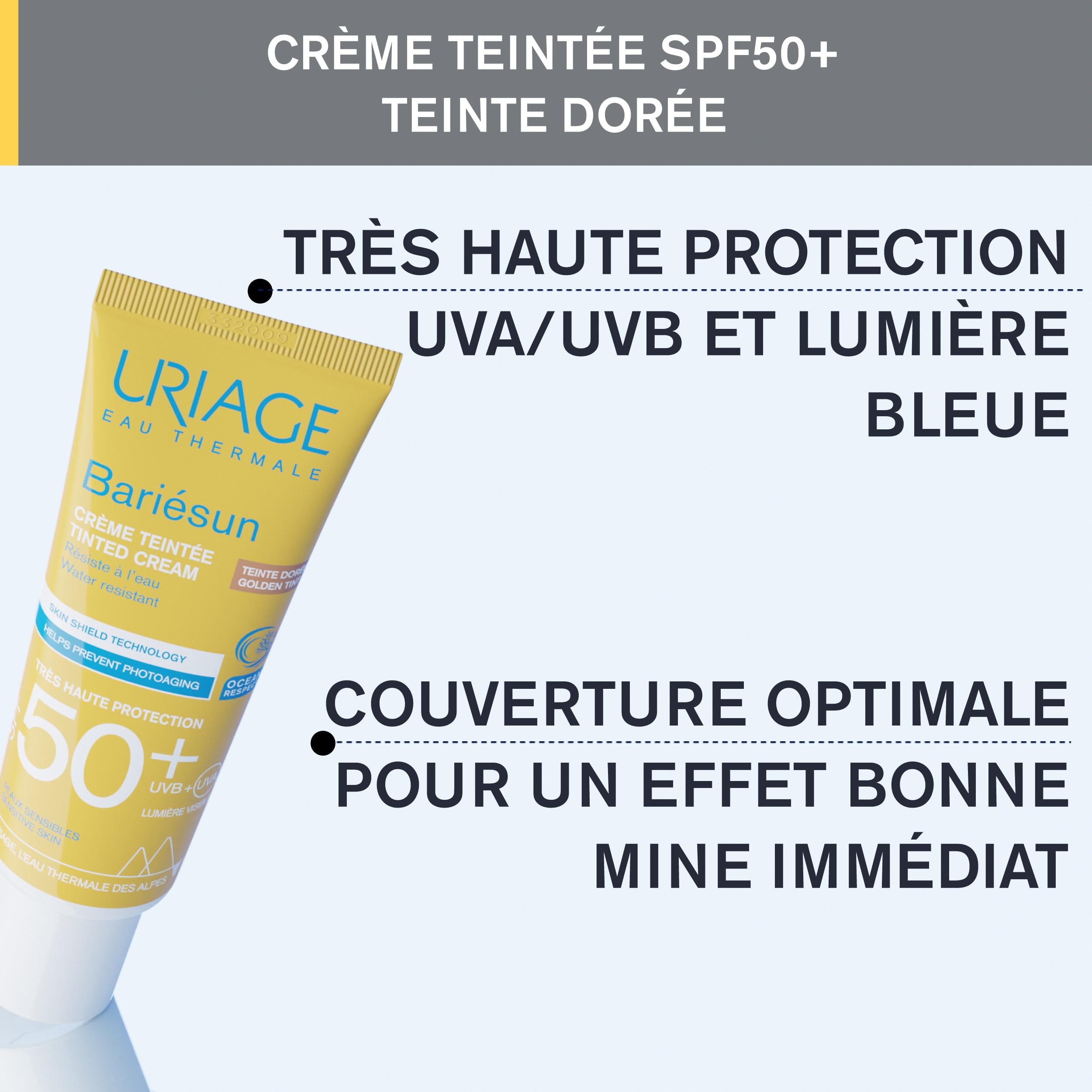 uriage-bari-sun-cr-me-solaire-visage-teint-e-spf50-teinte-dor-e-50-ml-fini-natur image 4