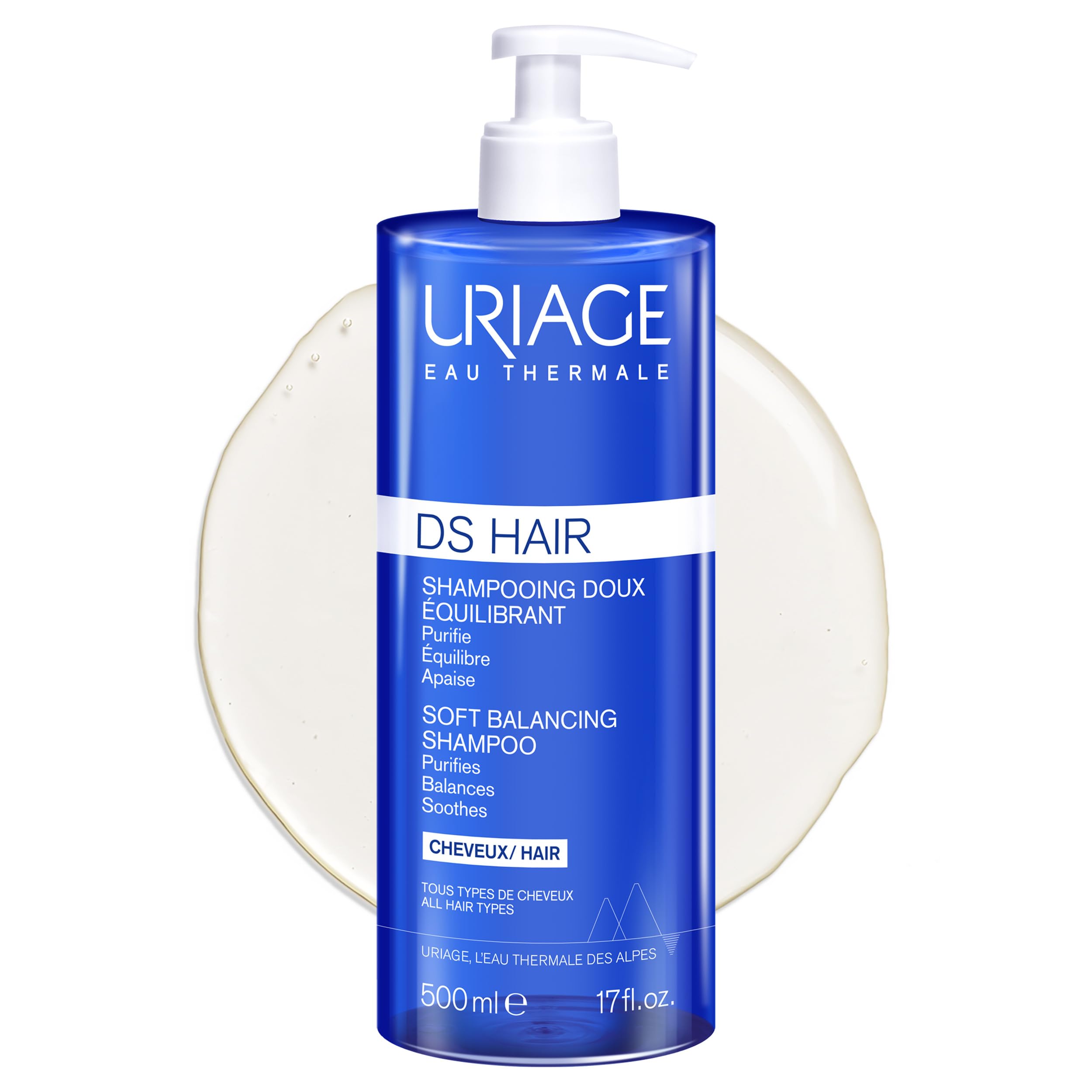 uriage-ds-hair-shampooing-quilibrant-500-ml-shampooing-doux-quotidien-l-edelweis image 1