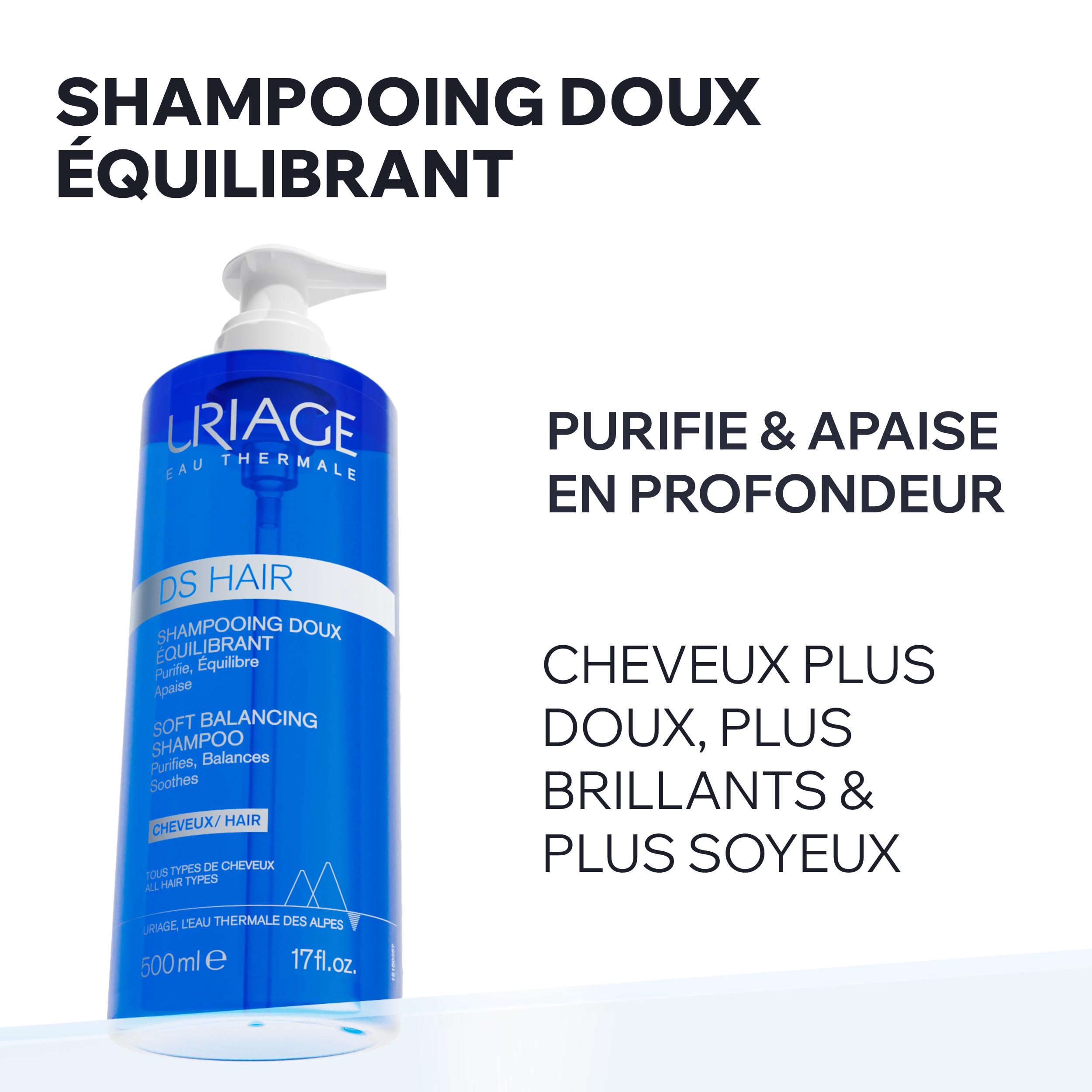 uriage-ds-hair-shampooing-quilibrant-500-ml-shampooing-doux-quotidien-l-edelweis image 2